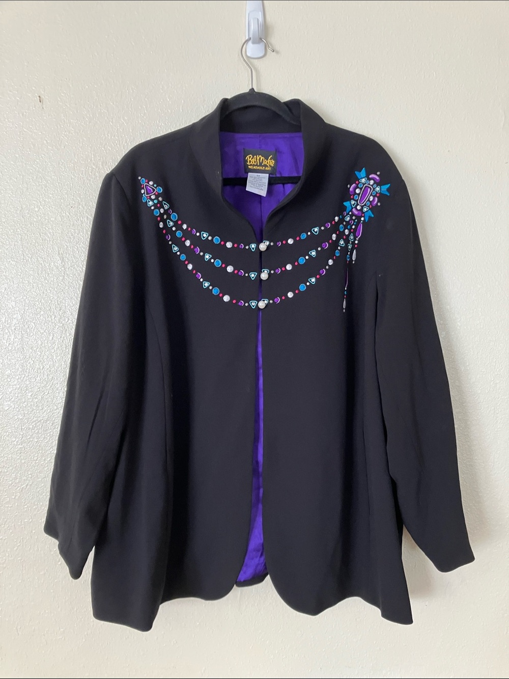 Bob Mackie Black Embellished Dressy Jacket, 3X